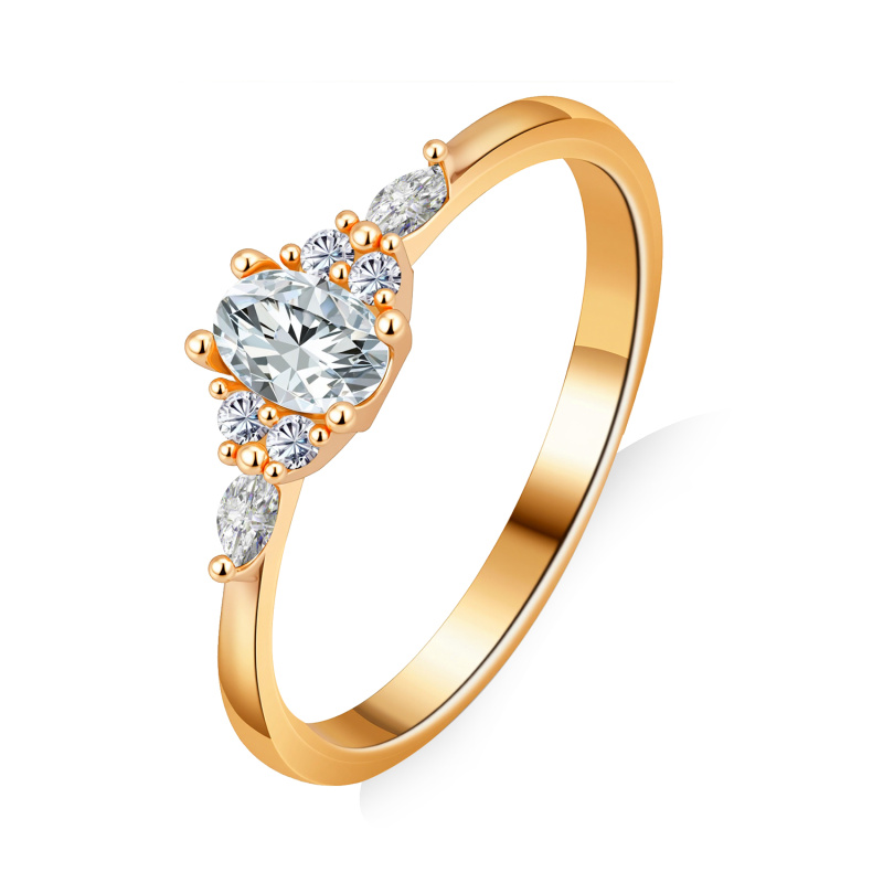 Olivie Stříbrný prsten MOISSANITE ROSE 9841 Velikost prstenů: 7 (EU: 54-56)