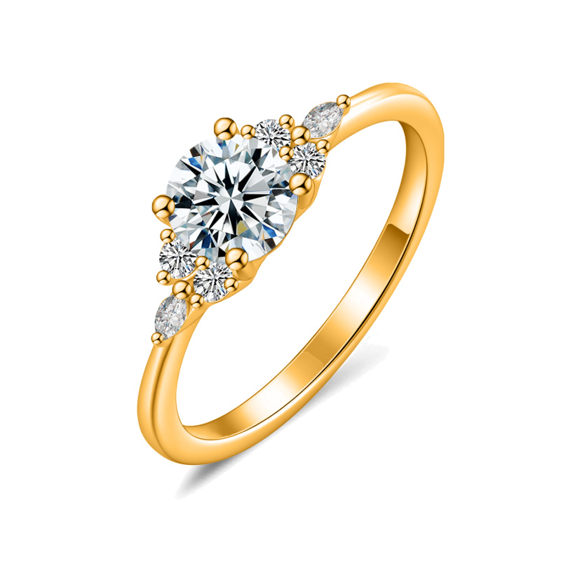 Olivie Stříbrný prsten MOISSANITE ROSE 9844 Velikost prstenů: 8 (EU: 57-58)