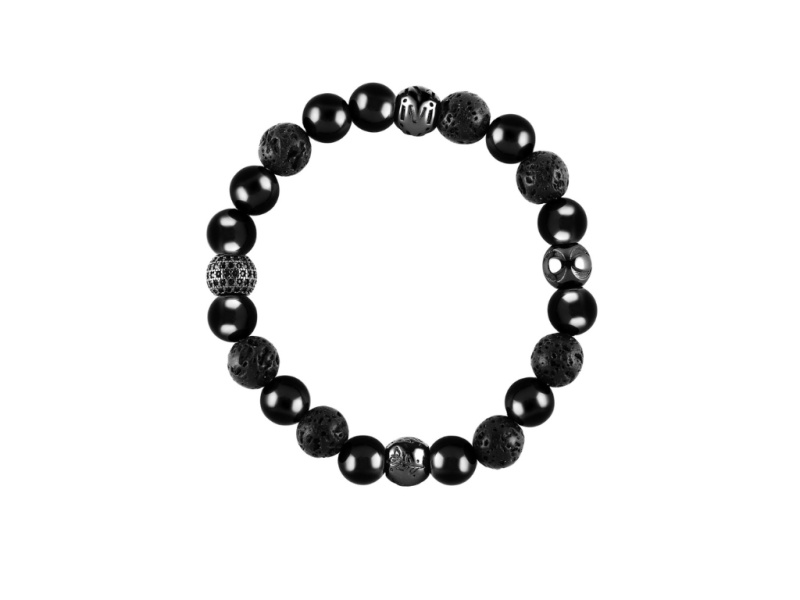 Olivie TERRA náramek ONYX & LÁVA BLACK 10037 Velikost: XL