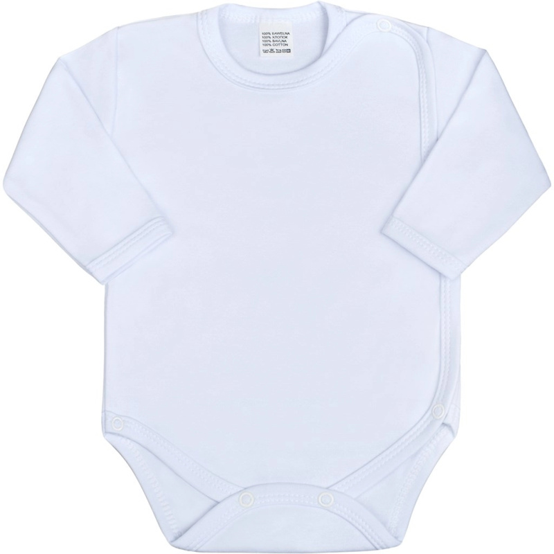 dětské celorozepínací body s dlouhým rukávem new baby classic bílé 62