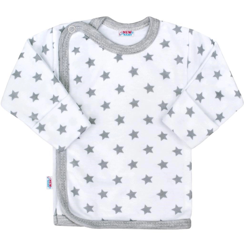 Kojenecká košilka New Baby Classic II šedá s hvězdičkami