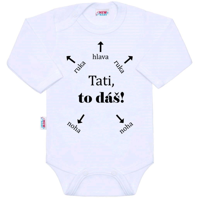 Dojčenské body s dlhým rukávom New Baby Tati, to dáš!