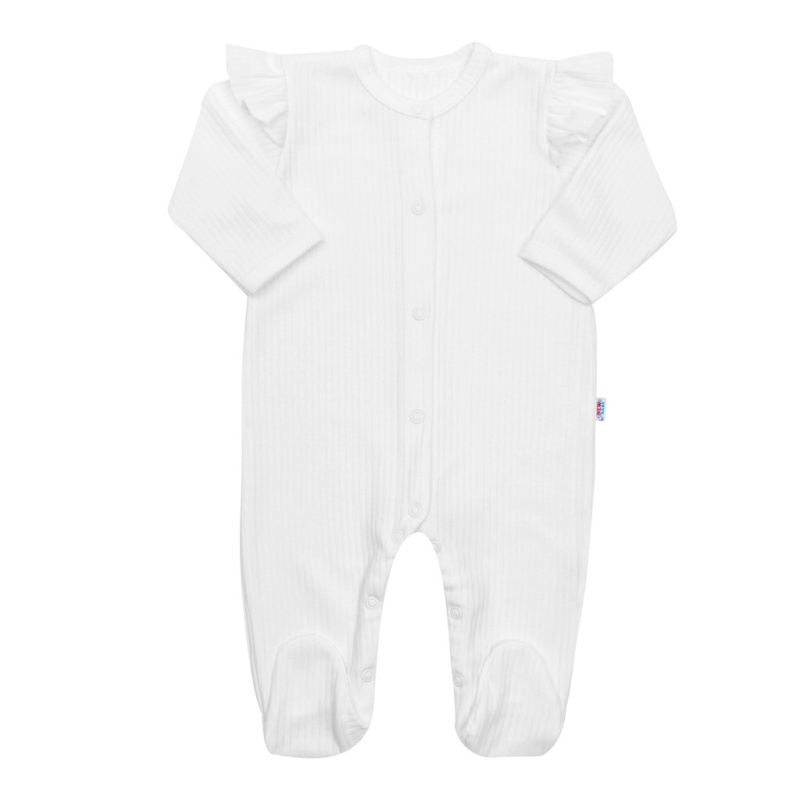 Dětský bavlněný overal New Baby Practical – bílý, dívka