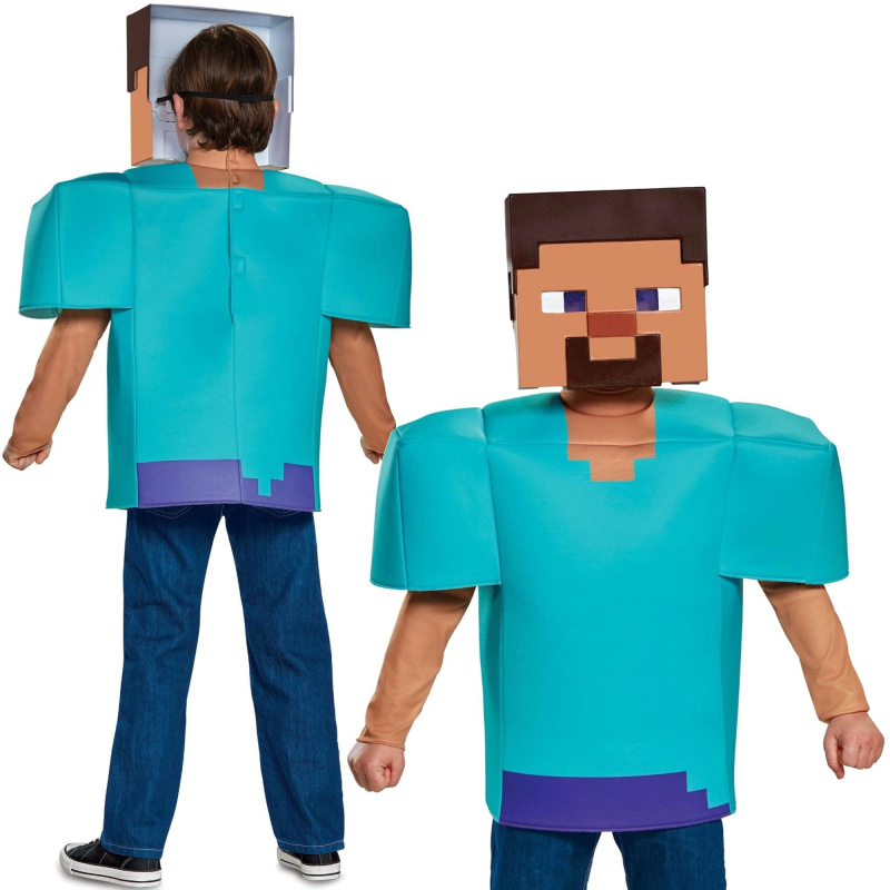 Outlet dětský kostým STEVE z hry Minecraft 134–146 cm (10–12 let) – nekompletní