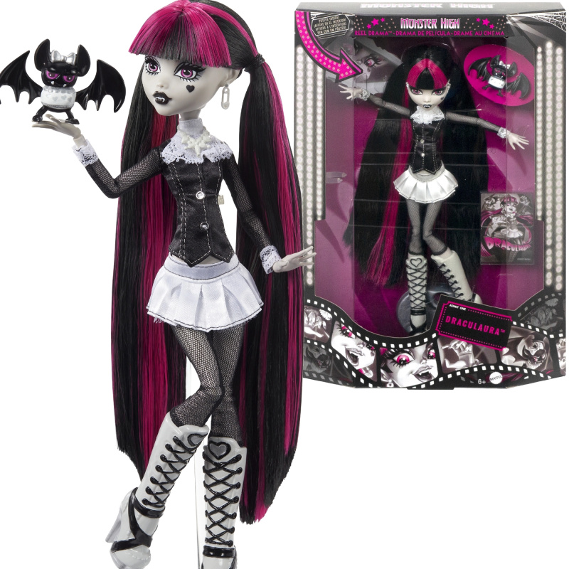 Monster High Draculaura Reel Drama panenka 26 cm s doplňky – outlet