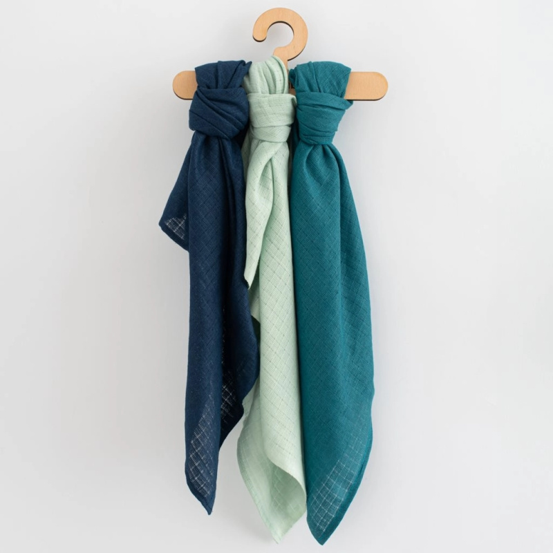 barevné bavlněné pleny new baby 70 × 80 cm, 3 ks pro kluky