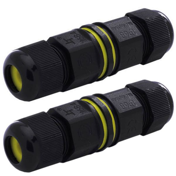 2 x Vodotěsná kabelová spojka dvou 5-žilových vodičů 0,5-2,5mm, IP68, celkem 5-9/9-12mm