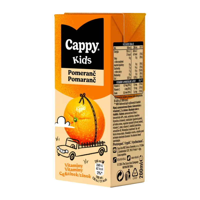 Cappy Džus Kids pomeranč 200 ml