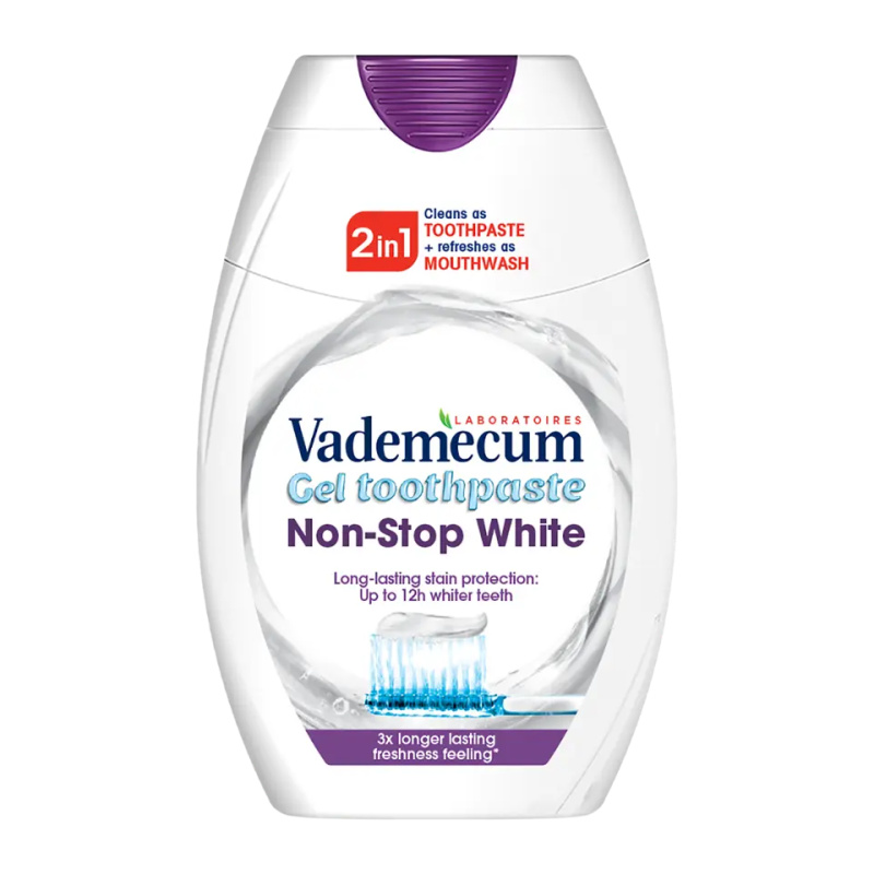 Vademecum Gelová zubní pasta 2v1 Non-Stop White 75 ml