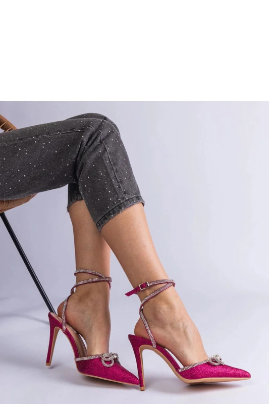 Dámské lodičky na jehlovém podpatku H2810 Tmavě růžová třpyt - BELLAMICA shoes tmavě růžová 39