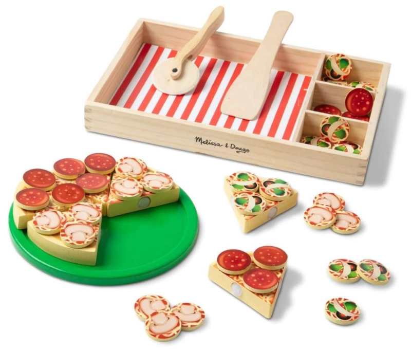 Dřevěná pizza na krájení a skládání