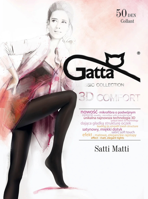Dámské punčochové kalhoty Gatta Satti Matti 50 den nero/černá 4-L