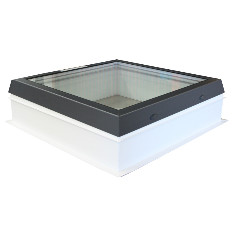 Světlík plochý fixní DEKLIGHT BOX ACG/G/RAL 7016 FIX dvojsklo manžeta 15 cm 80×130 cm