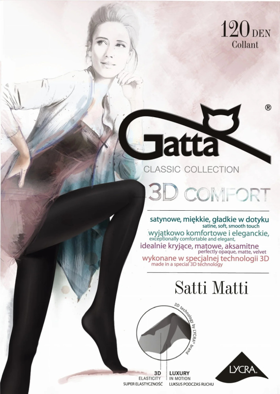 Dámské punčochové kalhoty Gatta Satti Matti 120 den nero/černá 4-L