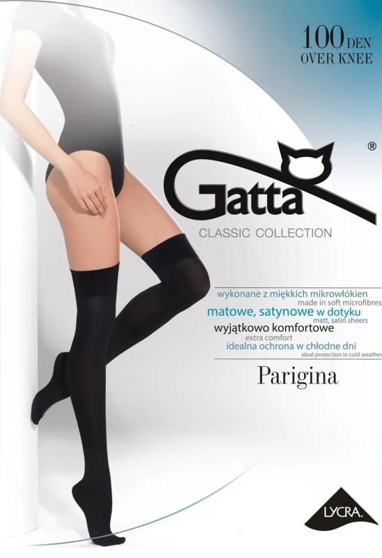 Dámské nadkolenky Gatta 3756 Parigina 100 den nero/černá Univerzální