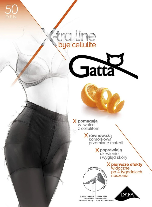 Dámské punčochové kalhoty Gatta Bye Cellulite 50 den grafit/dek.šedá 4-L