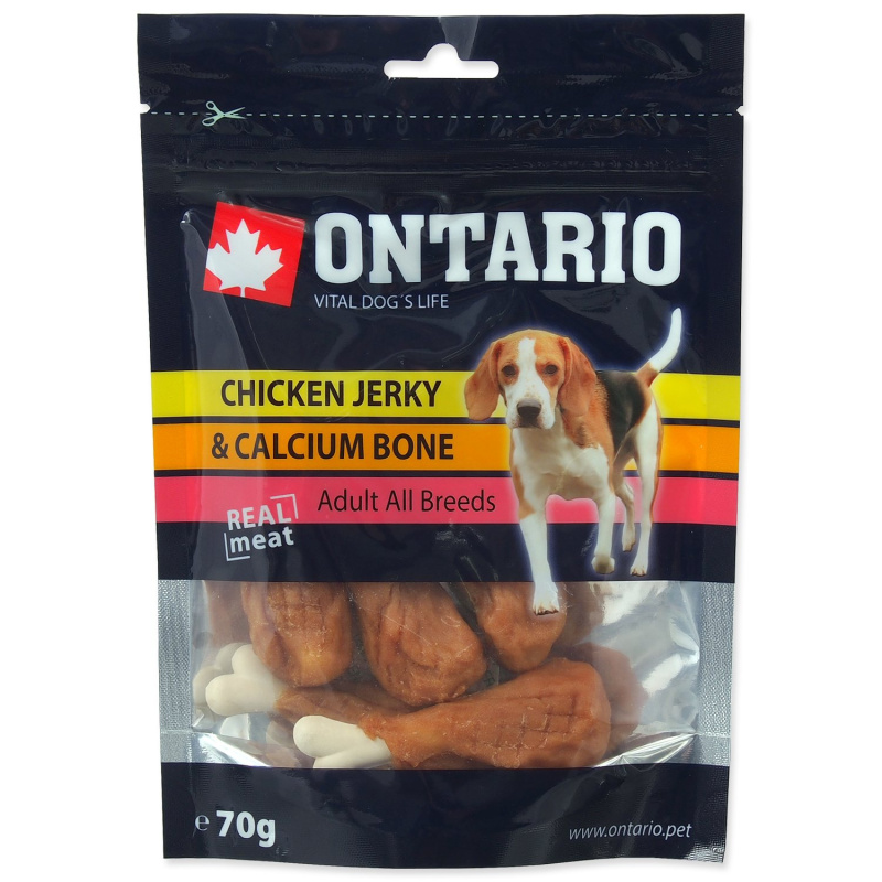 Pochoutka Ontario kuřecím obalená vápníková kost 70 g
