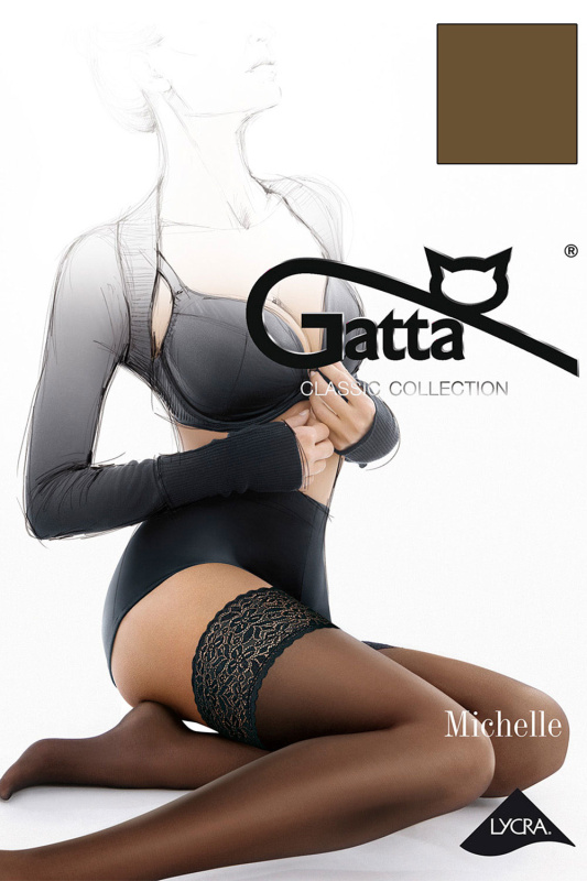 Samodržící punčochy Gatta Michelle 01 Barva: Béžová, Velikost: 3-4