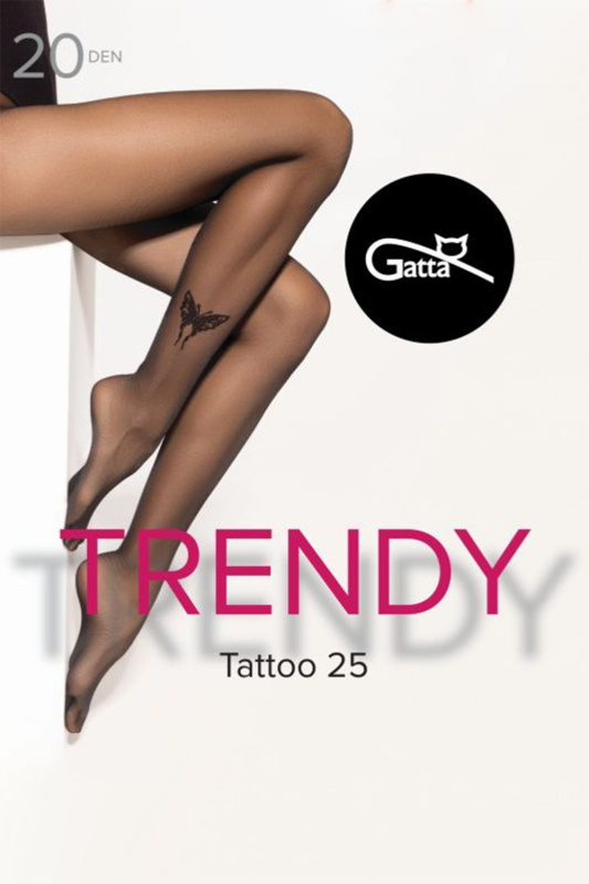 Silonkové punčocháče Gatta Tattoo 25 20 DEN Barva: Černá, Velikost: S