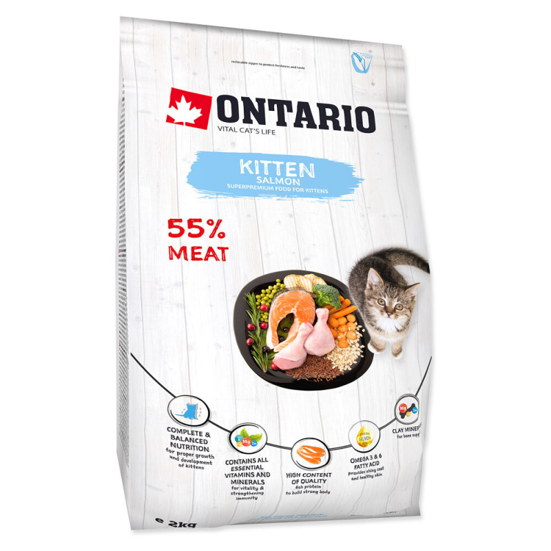 Krmivo Ontario Kitten Salmon 2 kg