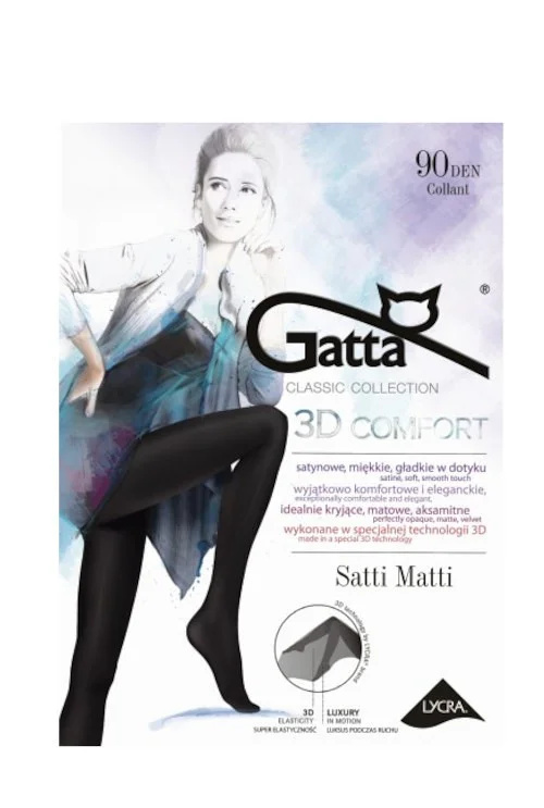 Dámské punčochové kalhoty Gatta Satti Matti 90 den grafit/dek.šedá 2-S