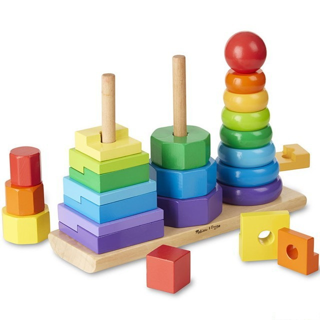 Skládačka - Nasazování na tyč, Pyramida 3v1 (M&amp;D)