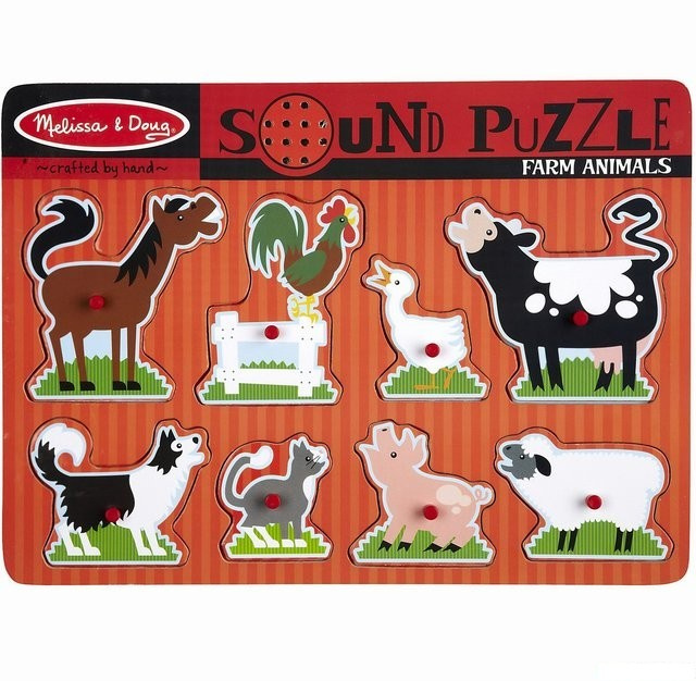 Puzzle muzikální - Domácí zvířátka, 8ks (M&amp;D)