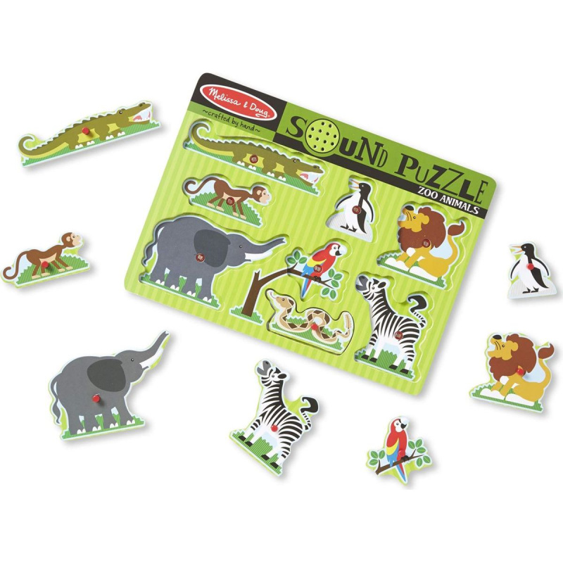 Puzzle muzikální - ZOO divoká zvířata, 8ks (M&amp;D)
