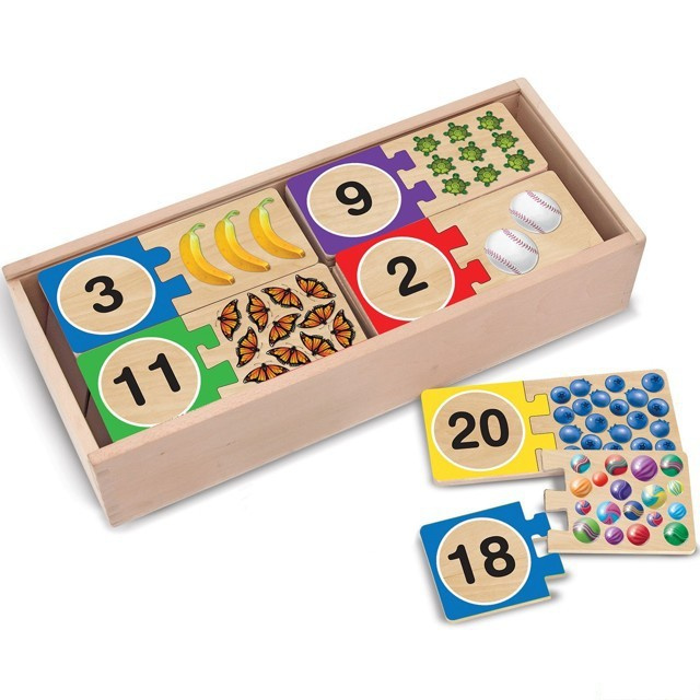 Puzzle výukové - Číslovky s počty, 40ks (M&amp;D)