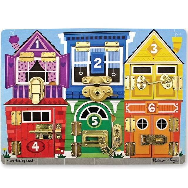 Puzzle motorické - Se zámky A3, Barvy a počítání (M&amp;D)
