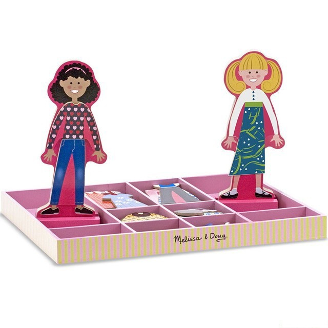 Puzzle oblékání magnetické - Dívky Abby a Emma, 56ks (M&amp;D)
