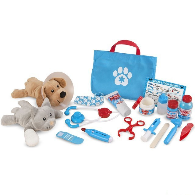 Hrací sada - Set malý veterinář + 2 plyšáci (M&amp;D)
