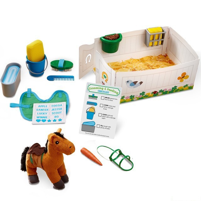 Hrací sada - Set péče o koně + plyšák (M&amp;D)