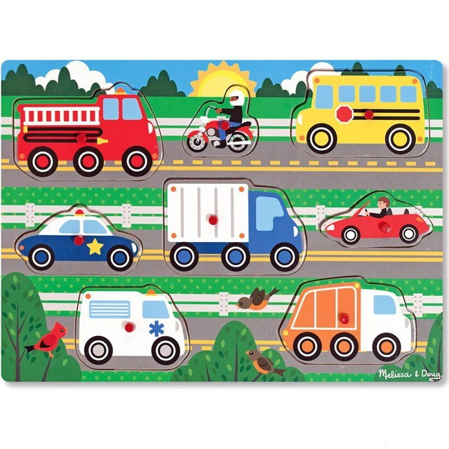 Puzzle vkládací - Dopravní prostředky, 8ks (M&amp;D)