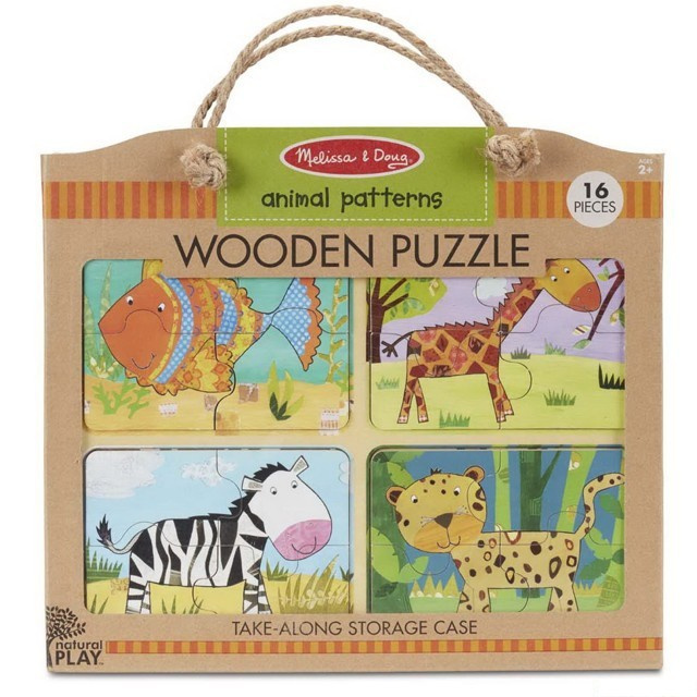 Puzzle pro nejmenší - Na desce, Zvířata na cestu, 16ks (M&amp;D)