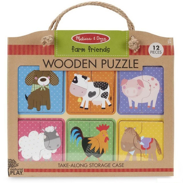 Puzzle pro nejmenší - Na desce, Farma na cestu, 12ks (M&amp;D)