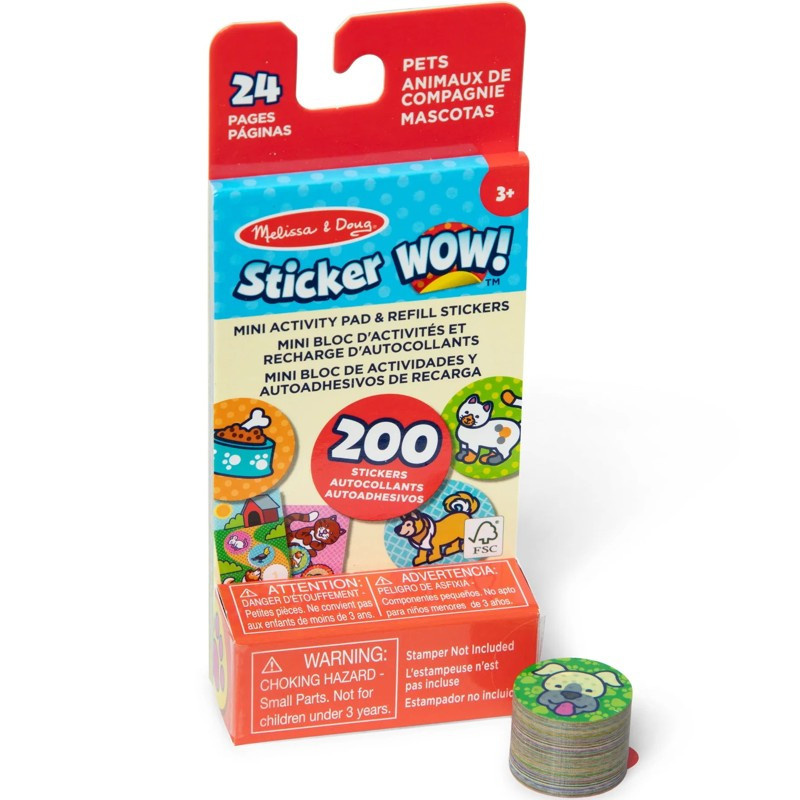 Samolepky - Sticker WOW! náplň s mini knížkou, Mazlíčci (M&amp;D)