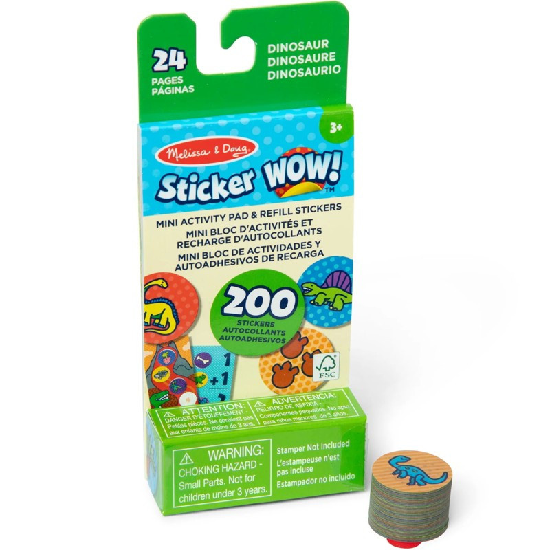 Samolepky - Sticker WOW! náplň s mini knížkou, Dinosaurus (M&amp;D)