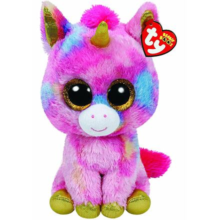 TY Beanie Boos Fantasia maskot - Barevný jednorožec, 24 cm
