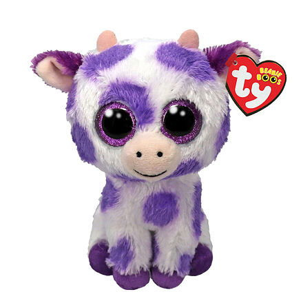 TY Beanie Boos Ethel fialová kravička 37345 15 cm
