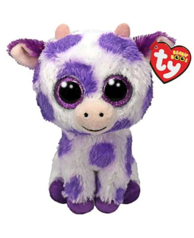 TY Beanie Boos Ethel fialová kravička 37345 15 cm