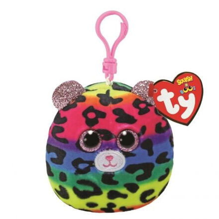 TY Squishy Beanies DOTTY, Clip 8,5 cm - barevný leopard