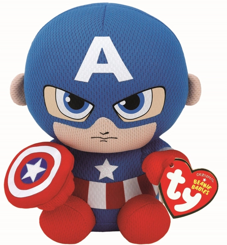 Meteor TY Beanie Babies Marvel CAPTAIN AMERICA, 15 cm (1)