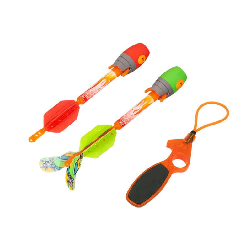 ZING Sky Ripperz prak hvízdací herní set se 2 šípy v krabici plast