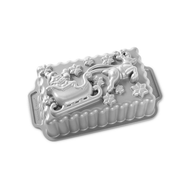 Nordic Ware Forma na biskupský chlebíček Santovy sáně, stříbrná, 1,4 l 90848