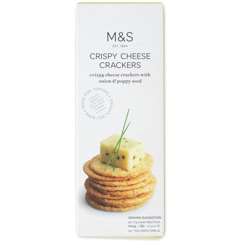 Marks & Spencer Sýrové krekry s cibulí a mákem