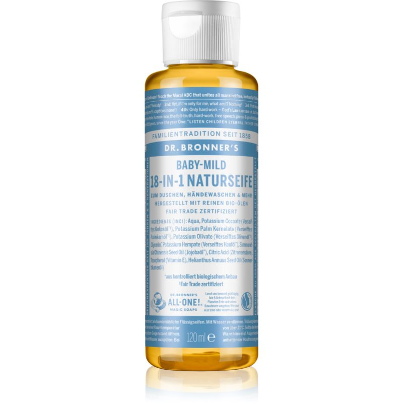 Dr. Bronner’s Baby-Mild tekuté univerzální mýdlo bez parfemace 120 ml