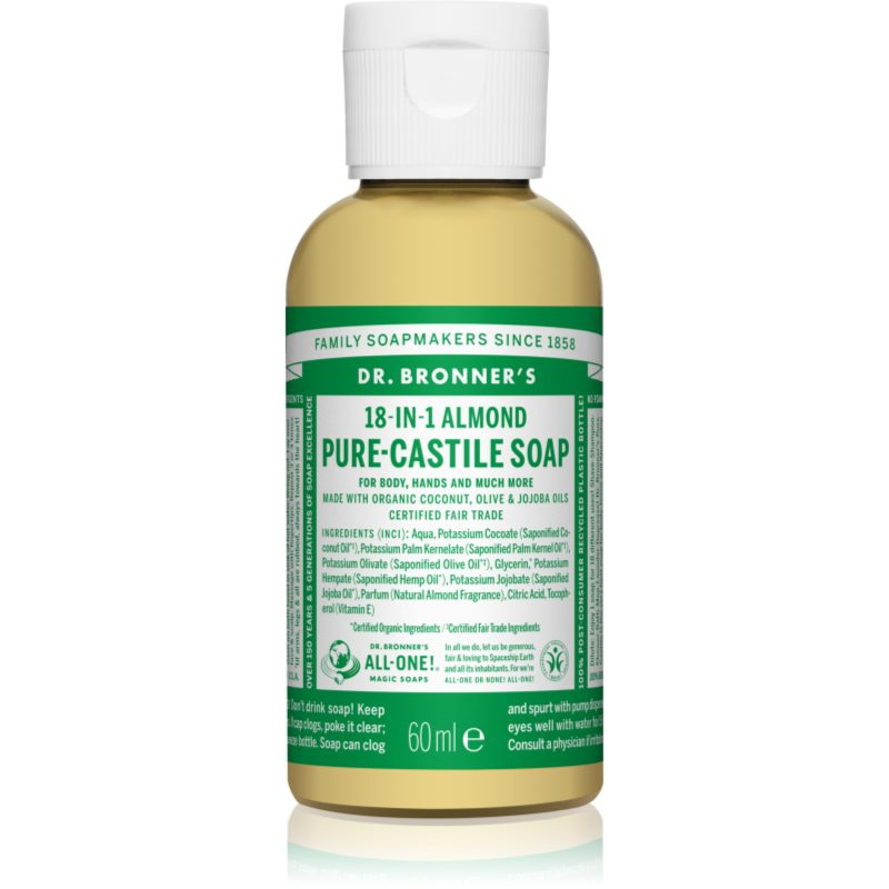 Dr. Bronner’s Almond tekuté univerzální mýdlo 60 ml