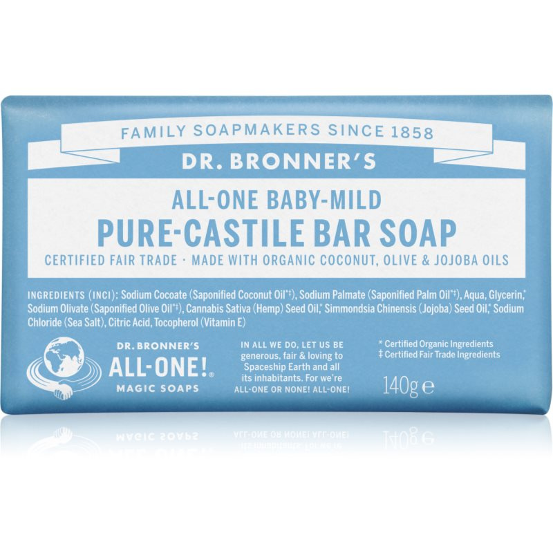 Dr. Bronner’s Baby-Mild tuhé mýdlo bez parfemace 140 g