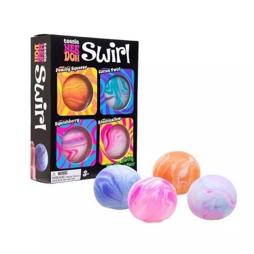 Schylling NeeDoh Barevné mačkací mini míčky Swirl 4 ks